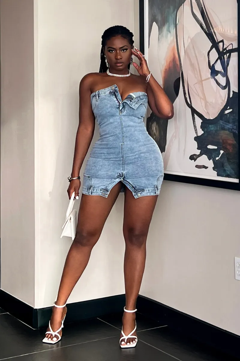 DENIM ME DOWN MINI | DRESS