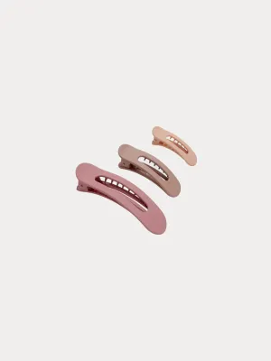 Flat Lay Claw Clip 3pc- Terracotta