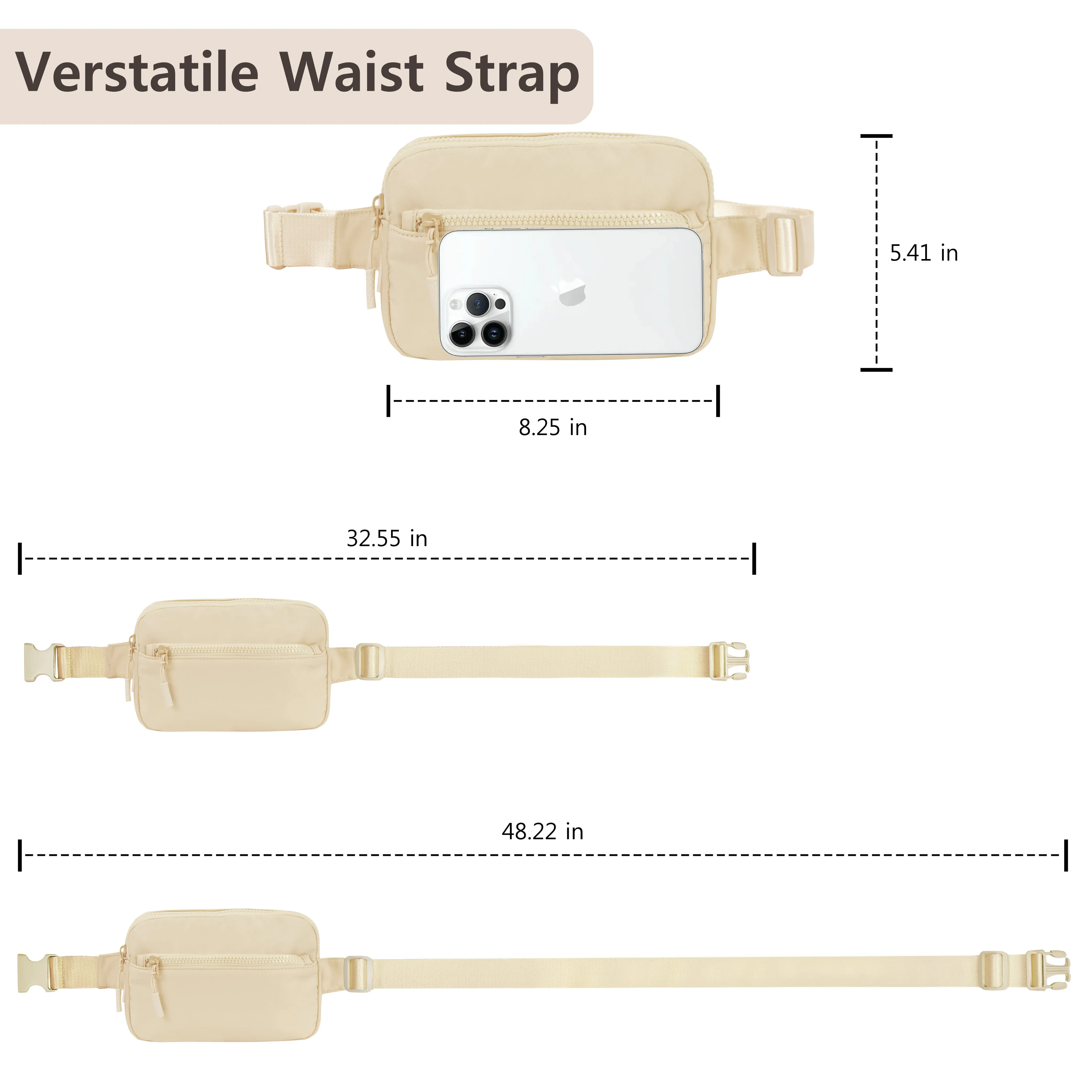 Ivory NGIL Double Zipper Belt Bag
