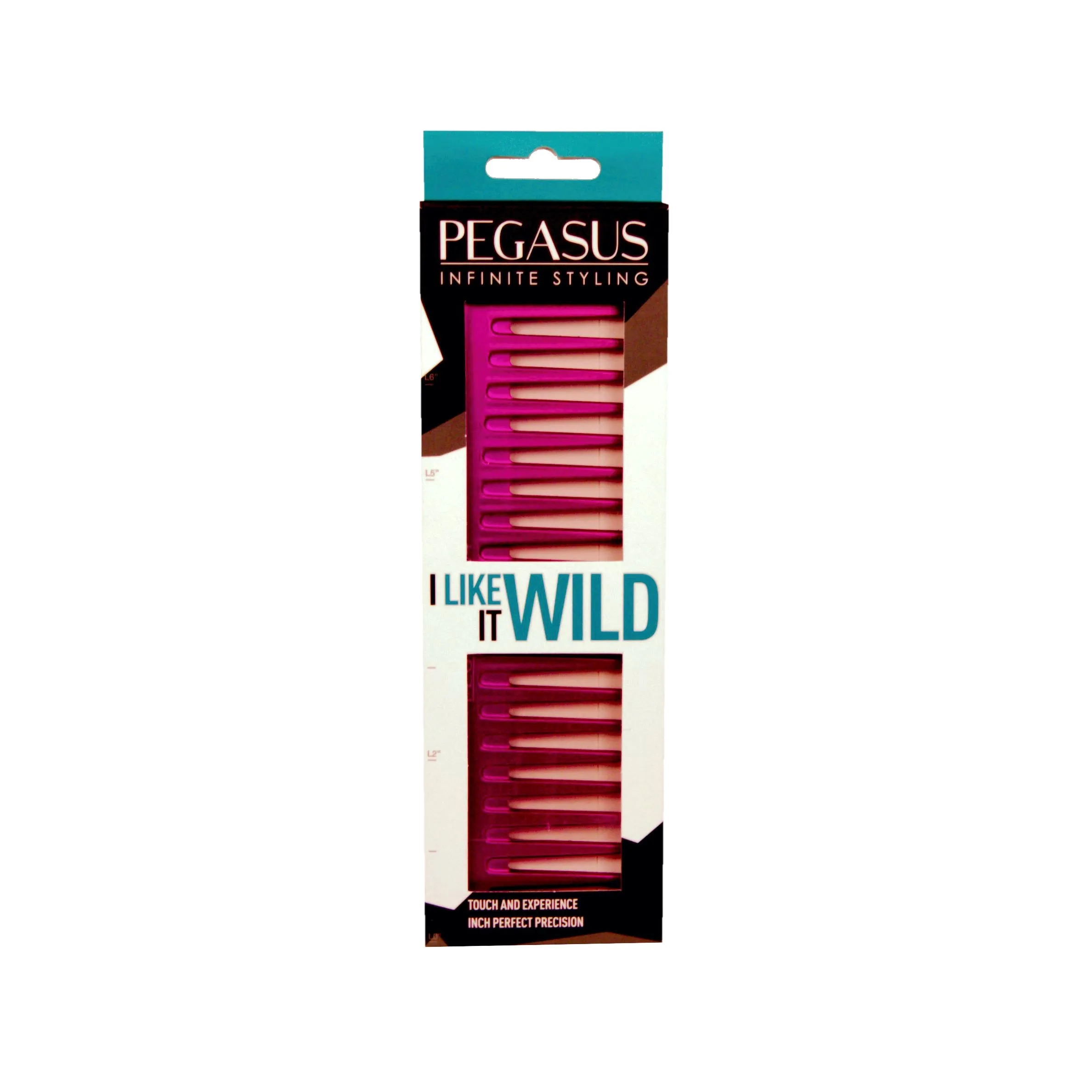 Pegasus MICOLOR 404, 7in Hard Rubber Wide Tooth Tall Styling Comb, Handmade, Seamless, Smooth Edges, Anti Static, Heat and Chemically Resistant, Wet Hair, Everyday Grooming Comb | Peines de goma dura - Pink