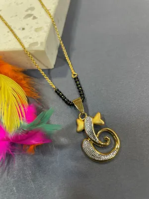 Short Mangalsutra/Necklace With a  gold Silver Ganesha Pendant