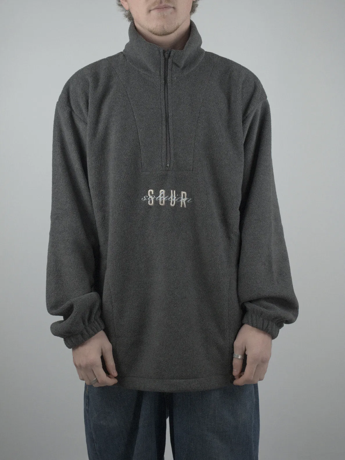 Sour Solution - Spot Hunter - Quarter Zip Fleece Pull Over - Dark Grey