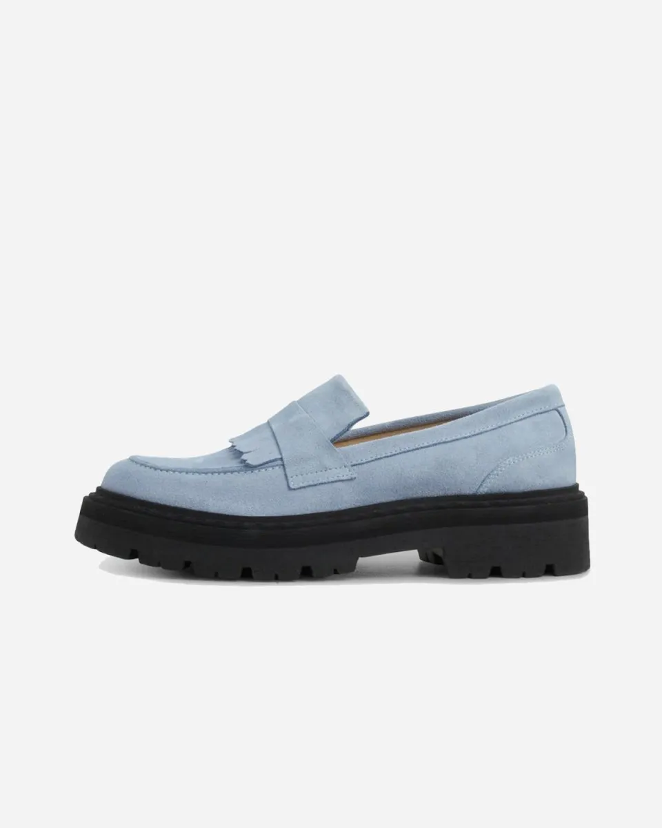 Spike Loafer - Light Blue Suede